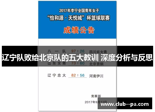 辽宁队败给北京队的五大教训 深度分析与反思